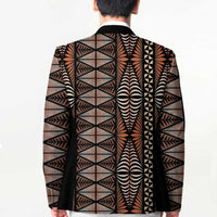 Malo e lelei Tonga Blazer Tongan Ngatu Vintage Brown - Polynesian Pride