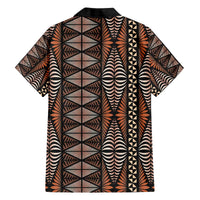 Malo e lelei Tonga Family Matching Off The Shoulder Long Sleeve Dress and Hawaiian Shirt Tongan Ngatu Vintage Brown LT14 - Polynesian Pride