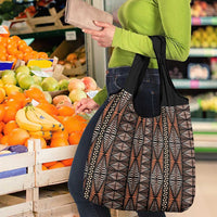 Malo e lelei Tonga Grocery Bag Tongan Ngatu Vintage Brown - Polynesian Pride
