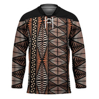 Malo e lelei Tonga Hockey Jersey Tongan Ngatu Vintage Brown - Polynesian Pride