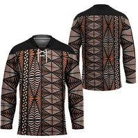 Malo e lelei Tonga Hockey Jersey Tongan Ngatu Vintage Brown - Polynesian Pride