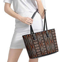 Malo e lelei Tonga Leather Tote Bag Tongan Ngatu Vintage Brown - Polynesian Pride