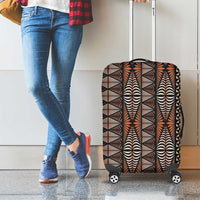 Malo e lelei Tonga Luggage Cover Tongan Ngatu Vintage Brown - Polynesian Pride