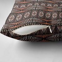 Malo e lelei Tonga Pillow Cover Tongan Ngatu Vintage Brown - Polynesian Pride