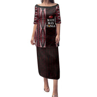 Tonga Rugby Personalised Family Matching Puletasi and Hawaiian Shirt 2025 Mate Maa Tonga Ngatu Motif LT14 Mom's Dress Red - Polynesian Pride