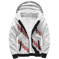 White Sunday Tonga Fakame Sherpa Hoodie Tongan Ngatu Heilala Lei LT14 Unisex White - Polynesian Pride