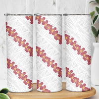 White Sunday Tonga Fakame Skinny Tumbler Tongan Ngatu Heilala Lei LT14 - Polynesian Pride