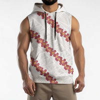 White Sunday Tonga Fakame Sleeveless Hoodie Tongan Ngatu Heilala Lei LT14 - Polynesian Pride