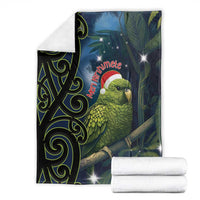 New Zealand Christmas Blanket Cute Kakapo Meri Kirihimete Maori Koru LT14 - Polynesian Pride