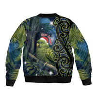 New Zealand Christmas Bomber Jacket Cute Kakapo Meri Kirihimete Maori Koru LT14 - Polynesian Pride