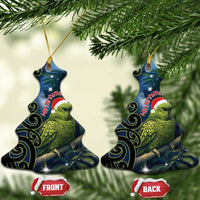 New Zealand Christmas Ceramic Ornament Cute Kakapo Meri Kirihimete Maori Koru LT14 Christmas Tree Blue - Polynesian Pride