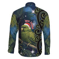 New Zealand Christmas Family Matching Off The Shoulder Long Sleeve Dress and Hawaiian Shirt Cute Kakapo Meri Kirihimete Maori Koru LT14 - Polynesian Pride