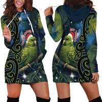 New Zealand Christmas Hoodie Dress Cute Kakapo Meri Kirihimete Maori Koru LT14 - Polynesian Pride