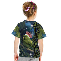 New Zealand Christmas Kid T Shirt Cute Kakapo Meri Kirihimete Maori Koru LT14 - Polynesian Pride