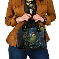 New Zealand Christmas Shoulder Handbag Cute Kakapo Meri Kirihimete Maori Koru LT14 - Polynesian Pride