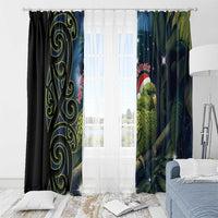 New Zealand Christmas Window Curtain Cute Kakapo Meri Kirihimete Maori Koru LT14 - Polynesian Pride