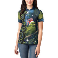 New Zealand Christmas Women Polo Shirt Cute Kakapo Meri Kirihimete Maori Koru LT14 - Polynesian Pride