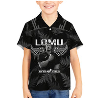 New Zealand Silver Fern Rugby Family Matching Mermaid Dress and Hawaiian Shirt Aotearoa Godfather Proud Gone But Never Forgotten LT14 Son's Shirt Black - Polynesian Pride