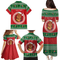 Personalized Hawaii Christmas Family Matching Puletasi and Hawaiian Shirt Tiki Santa Mele Kalikimaka LT14 - Polynesian Pride