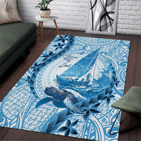New Zealand Sailing Area Rug Aotearoa Yacht Racing - Born To Sail LT14 Blue - Polynesian Pride
