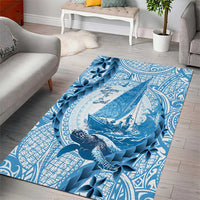 New Zealand Sailing Area Rug Aotearoa Yacht Racing - Born To Sail LT14 - Polynesian Pride