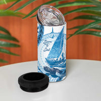 New Zealand Sailing 4 in 1 Can Cooler Tumbler Aotearoa Yacht Racing - Born To Sail LT14 - Polynesian Pride