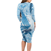 New Zealand Sailing Family Matching Long Sleeve Bodycon Dress and Hawaiian Shirt Aotearoa Yacht Racing - Born To Sail LT14 - Polynesian Pride