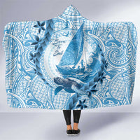 New Zealand Sailing Hooded Blanket Aotearoa Yacht Racing - Born To Sail LT14 One Size Blue - Polynesian Pride