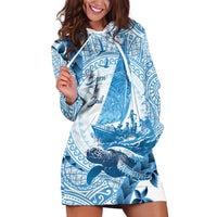 New Zealand Sailing Hoodie Dress Aotearoa Yacht Racing - Born To Sail LT14 Blue - Polynesian Pride