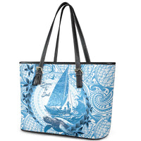 New Zealand Sailing Leather Tote Bag Aotearoa Yacht Racing - Born To Sail LT14 - Polynesian Pride