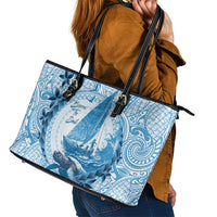 New Zealand Sailing Leather Tote Bag Aotearoa Yacht Racing - Born To Sail LT14 - Polynesian Pride
