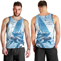 New Zealand Sailing Men Tank Top Aotearoa Yacht Racing - Born To Sail LT14 - Polynesian Pride