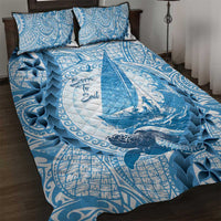 New Zealand Sailing Quilt Bed Set Aotearoa Yacht Racing - Born To Sail LT14 Blue - Polynesian Pride