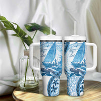New Zealand Sailing Tumbler With Handle Aotearoa Yacht Racing - Born To Sail LT14 - Polynesian Pride
