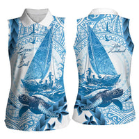 New Zealand Sailing Women Sleeveless Polo Shirt Aotearoa Yacht Racing - Born To Sail LT14 - Polynesian Pride