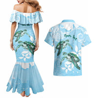 Personalised Polynesia Valentine's Day Couples Matching Mermaid Dress and Hawaiian Shirt SeaTurtle Couple Polynesian - Fairy Sparkles Color LT14 - Polynesian Pride