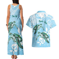 Personalised Polynesia Valentine's Day Couples Matching Tank Maxi Dress and Hawaiian Shirt SeaTurtle Couple Polynesian - Fairy Sparkles Color LT14 - Polynesian Pride