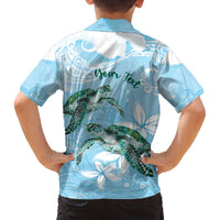 Personalised Polynesia Valentine's Day Family Matching Off The Shoulder Long Sleeve Dress and Hawaiian Shirt SeaTurtle Couple Polynesian - Fairy Sparkles Color LT14 - Polynesian Pride