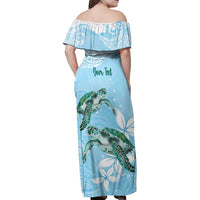 Personalised Polynesia Valentine's Day Family Matching Off Shoulder Maxi Dress and Hawaiian Shirt SeaTurtle Couple Polynesian - Fairy Sparkles Color LT14 - Polynesian Pride