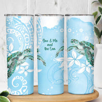 Personalised Polynesia Valentine's Day Skinny Tumbler SeaTurtle Couple Polynesian - Fairy Sparkles Color LT14 - Polynesian Pride