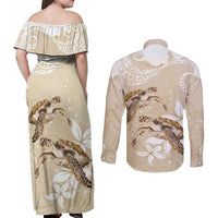 Happy Valentine's Day Polynesia Couples Matching Off Shoulder Maxi Dress and Long Sleeve Button Shirt SeaTurtle Couple Polynesian - Pollinate Color LT14 - Polynesian Pride