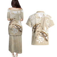 Happy Valentine's Day Polynesia Couples Matching Puletasi and Hawaiian Shirt SeaTurtle Couple Polynesian - Pollinate Color LT14 - Polynesian Pride