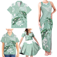 Happy Valentine's Day Polynesia Family Matching Tank Maxi Dress and Hawaiian Shirt SeaTurtle Couple Polynesian - Green Lester Color LT14 - Polynesian Pride