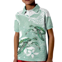Happy Valentine's Day Polynesia Kid Polo Shirt SeaTurtle Couple Polynesian - Green Lester Color LT14 Kid Green - Polynesian Pride