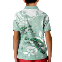 Happy Valentine's Day Polynesia Kid Polo Shirt SeaTurtle Couple Polynesian - Green Lester Color LT14 - Polynesian Pride