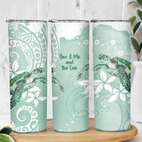 Happy Valentine's Day Polynesia Skinny Tumbler SeaTurtle Couple Polynesian - Green Lester Color LT14 - Polynesian Pride