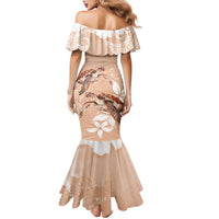 Happy Valentine's Day Polynesia Family Matching Mermaid Dress and Hawaiian Shirt SeaTurtle Couple Polynesian - Desert Sand Color LT14 - Polynesian Pride