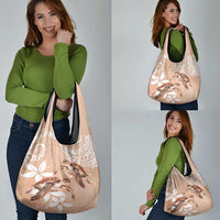 Happy Valentine's Day Polynesia Grocery Bag SeaTurtle Couple Polynesian - Desert Sand Color