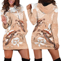 Happy Valentine's Day Polynesia Hoodie Dress SeaTurtle Couple Polynesian - Desert Sand Color LT14 - Polynesian Pride