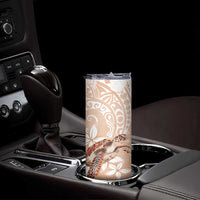 Happy Valentine's Day Polynesia Skinny Tumbler SeaTurtle Couple Polynesian - Desert Sand Color LT14 - Polynesian Pride